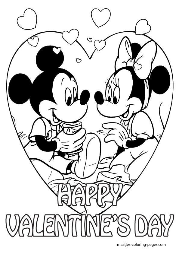 Mickey Mouse Valentines Day Coloring Pages at Free