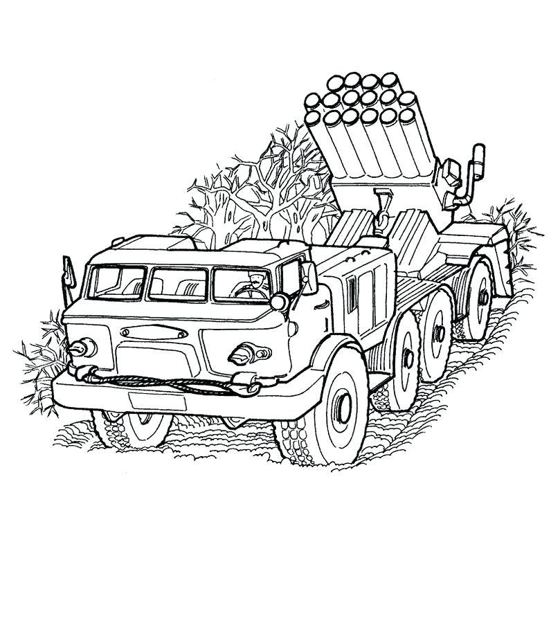 Military Vehicles Coloring Pages at