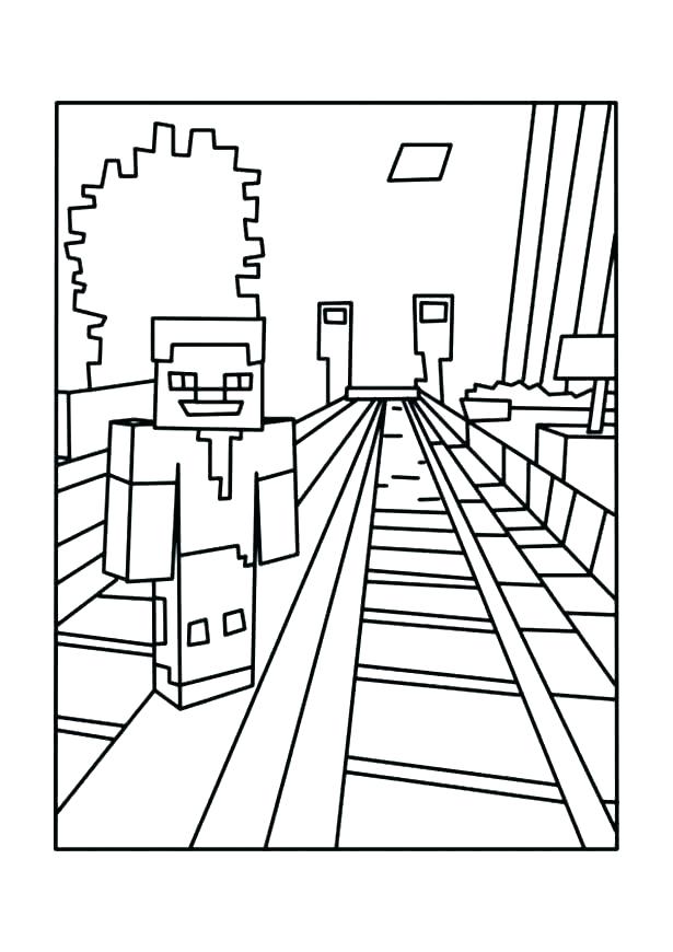Minecraft Coloring Pages Herobrine at GetColoringscom