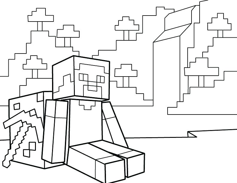 Minecraft Coloring Pages Steve Diamond Armor at ...
