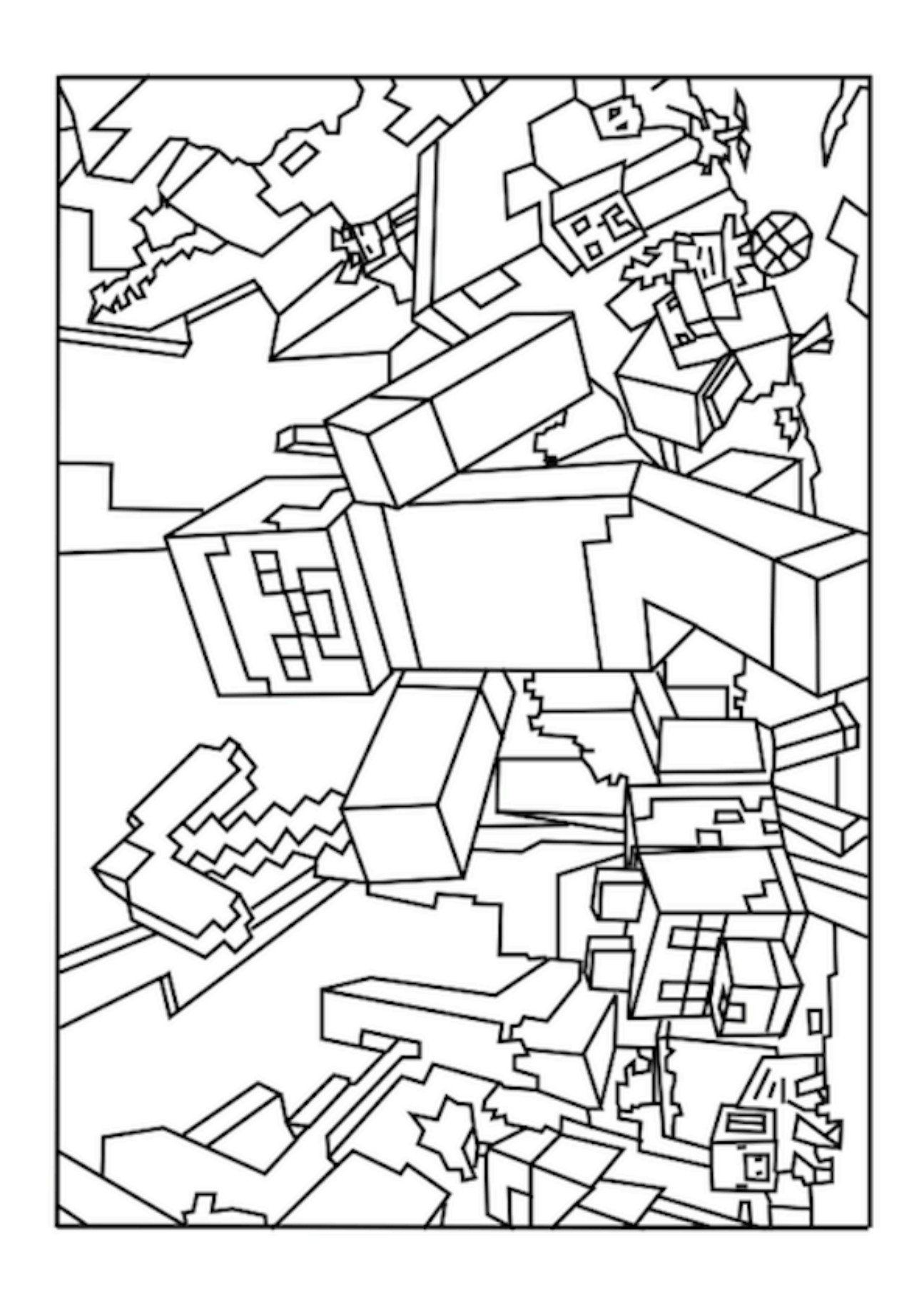 1295x1832 A Minecraft Mobs Coloring Page Boys Collection