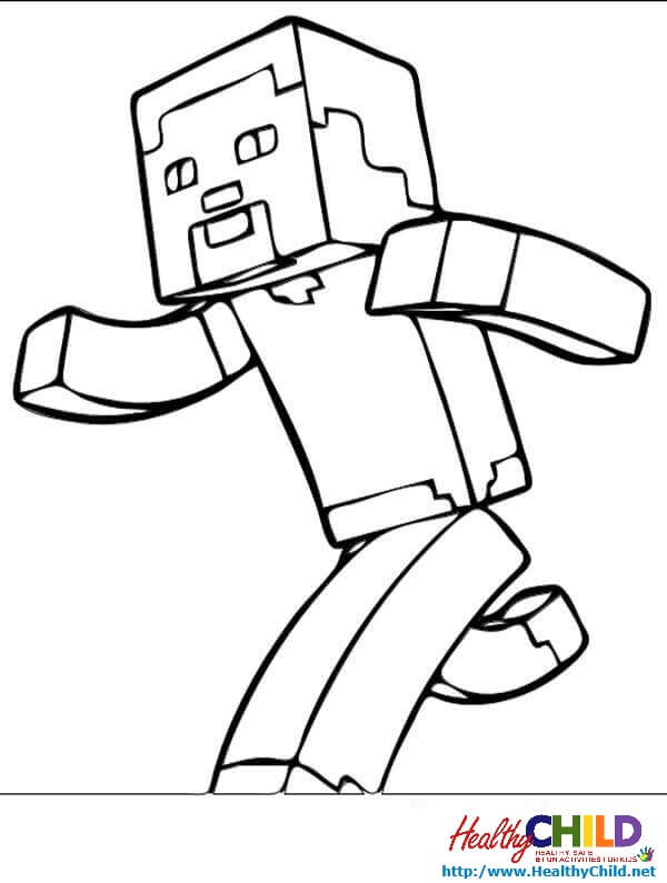 minecraft coloring pages steve