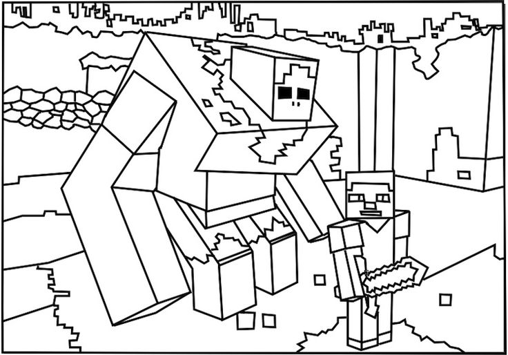 Minecraft Zombie Coloring Pages at Free printable