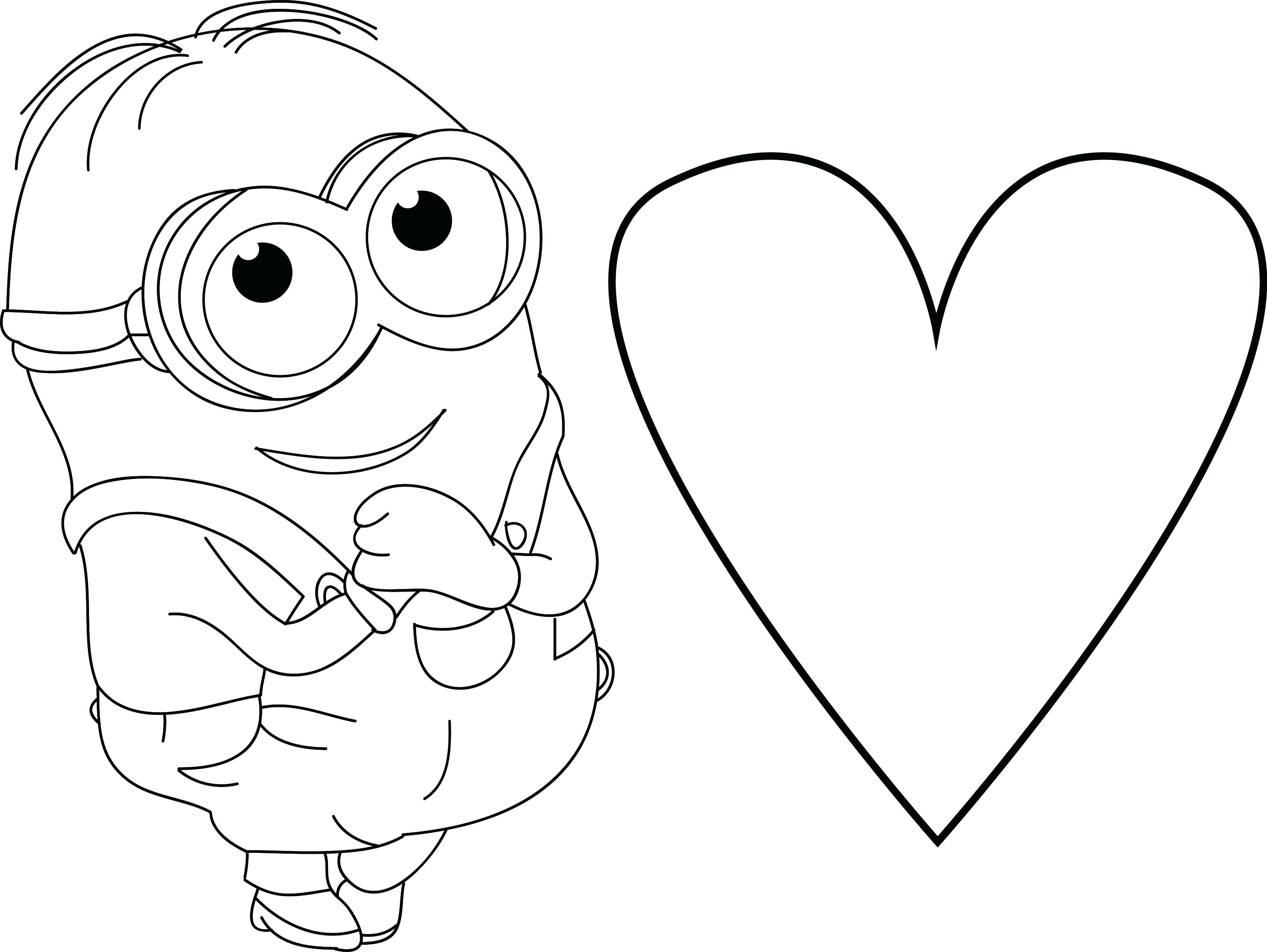 Minion Valentine Pages Coloring Pages