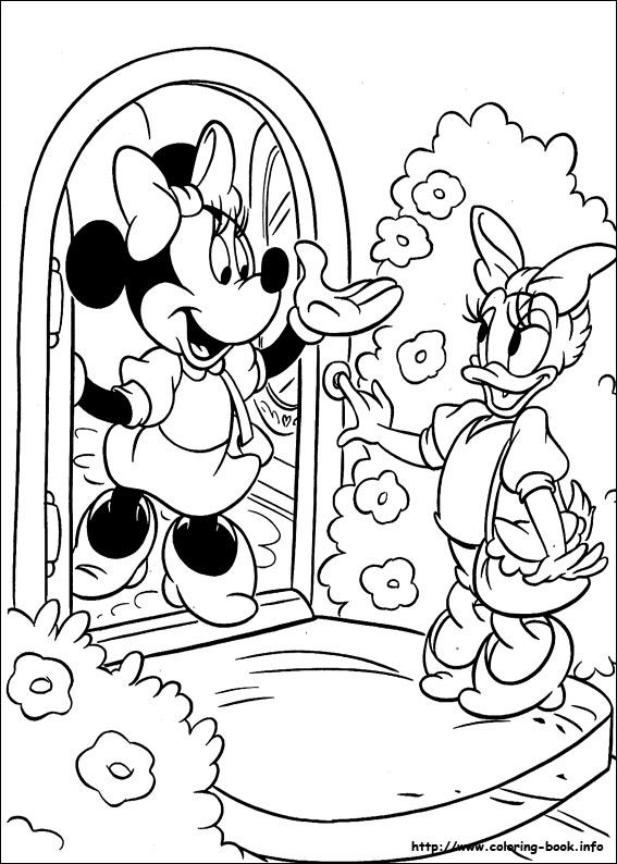 567x794 Minnie Mouse And Daisy Duck Coloring Pages Disney