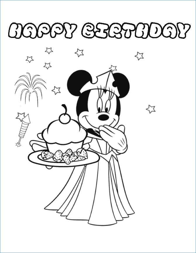 Minnie Mouse Birthday Coloring Pages At GetColorings Free 