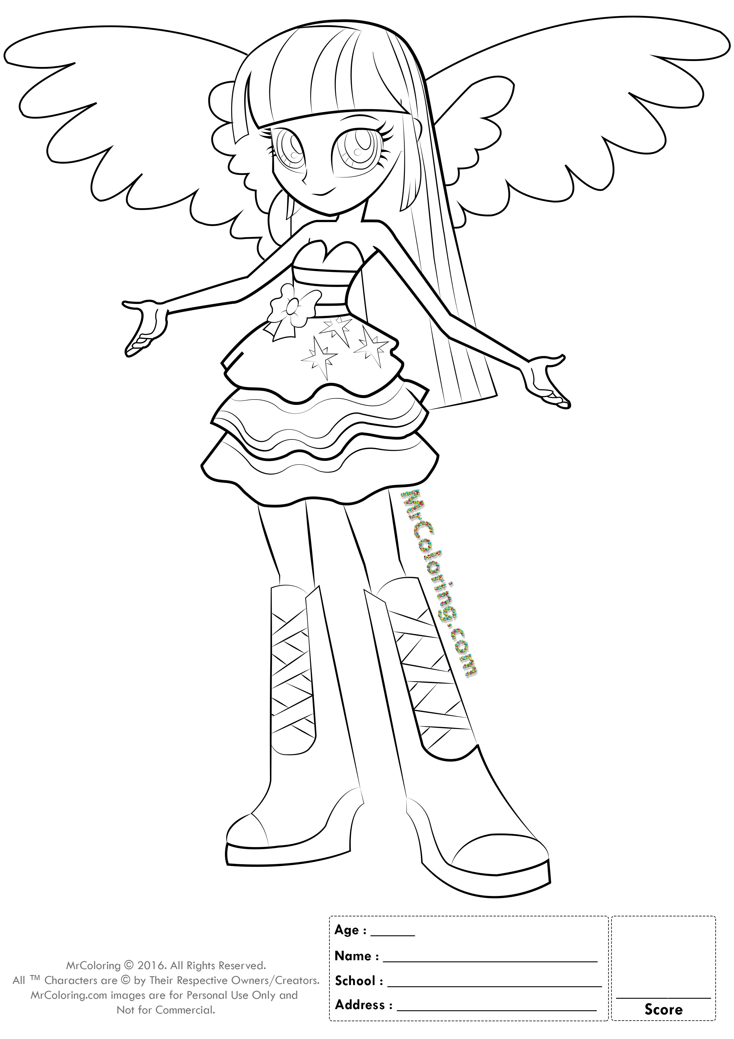 equestria girls 1 coloring pages