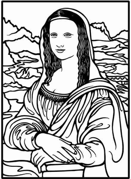 Mona Lisa Coloring Page at GetColorings.com | Free ...