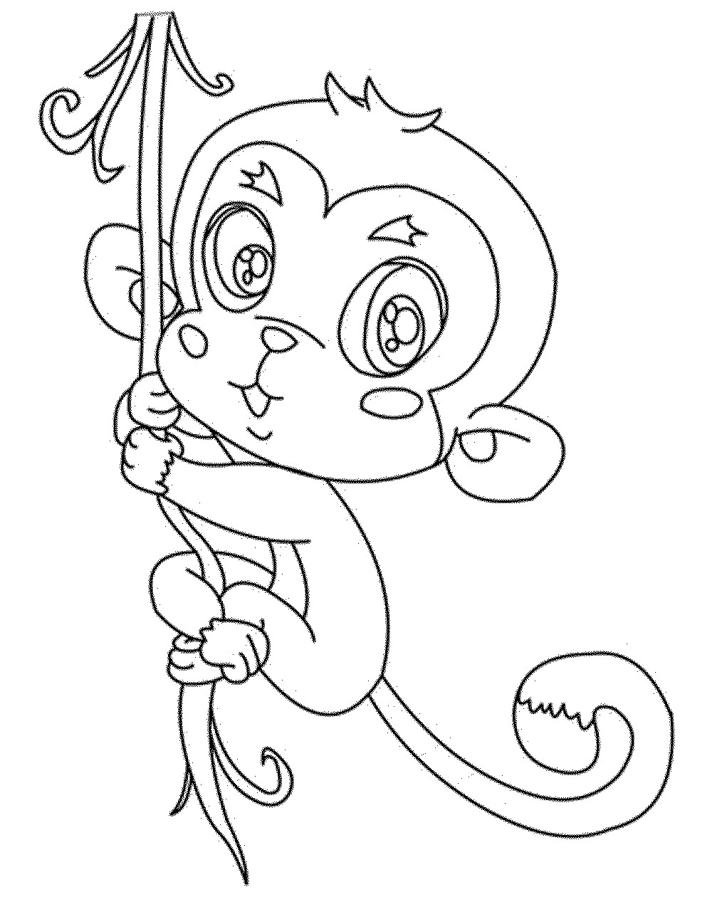Monkey Head Coloring Page at GetColorings.com | Free ...