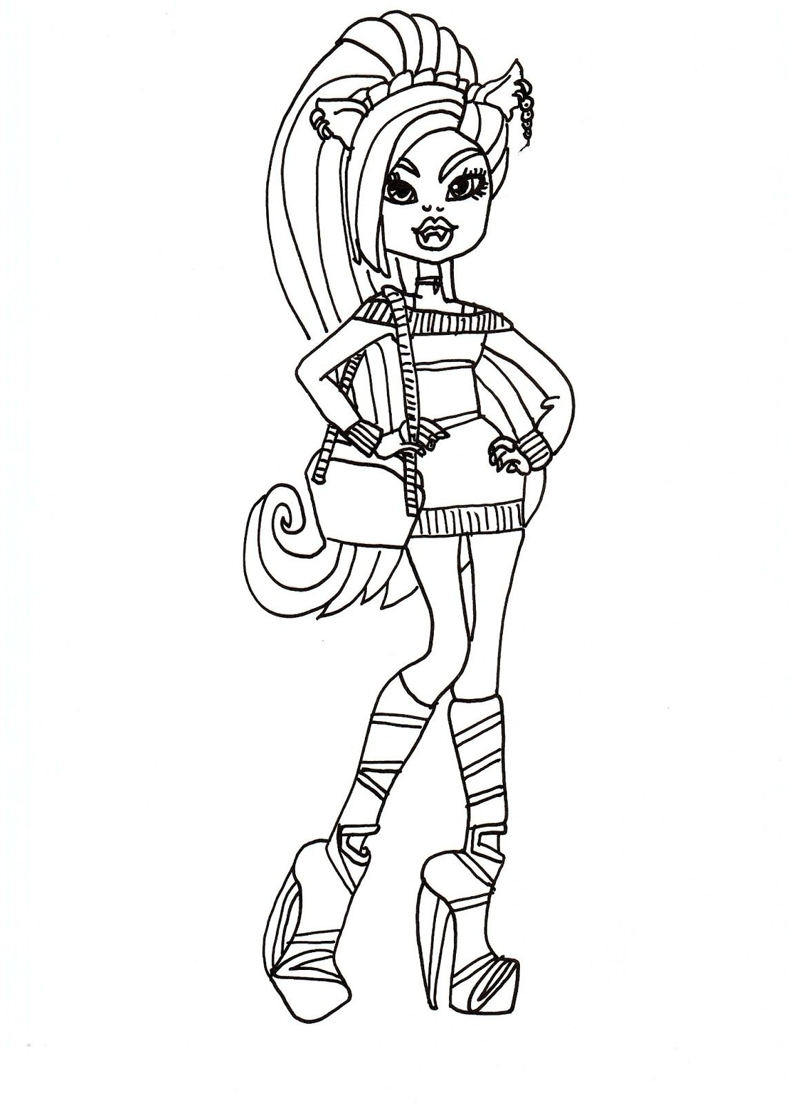 Monster High Clawdeen Coloring Pages at GetColorings.com | Free