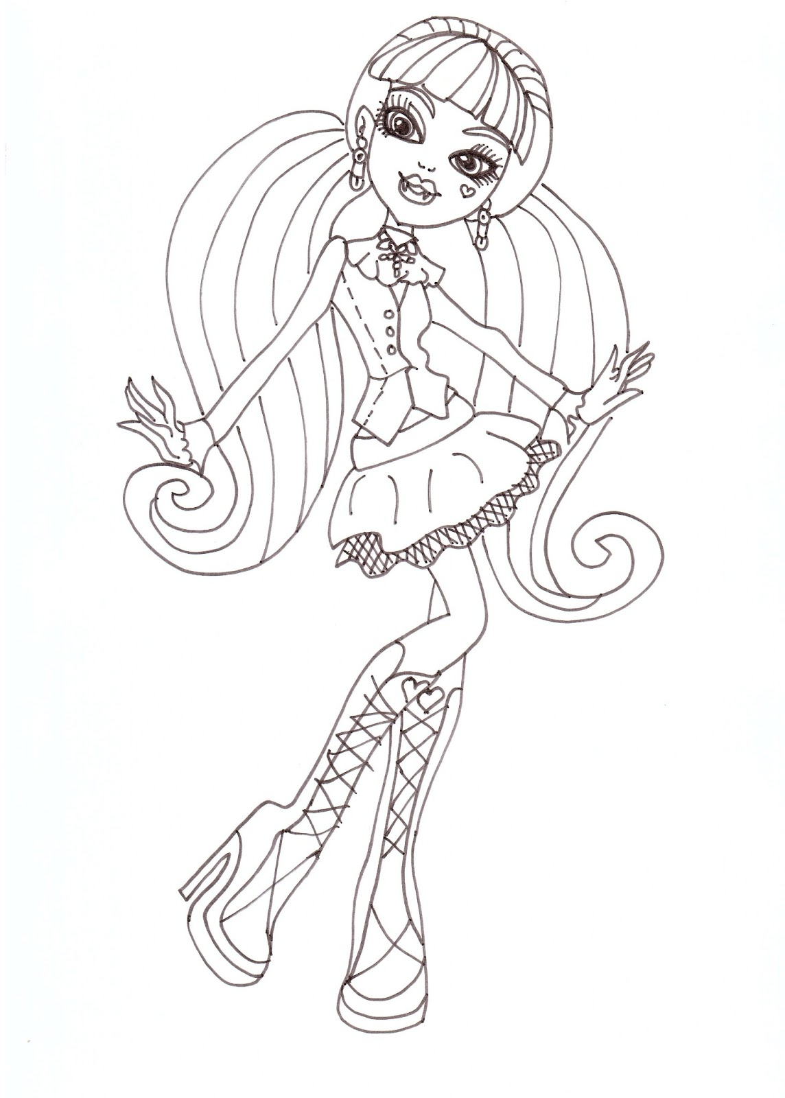 Monster High Draculaura Coloring Pages at GetColorings.com | Free