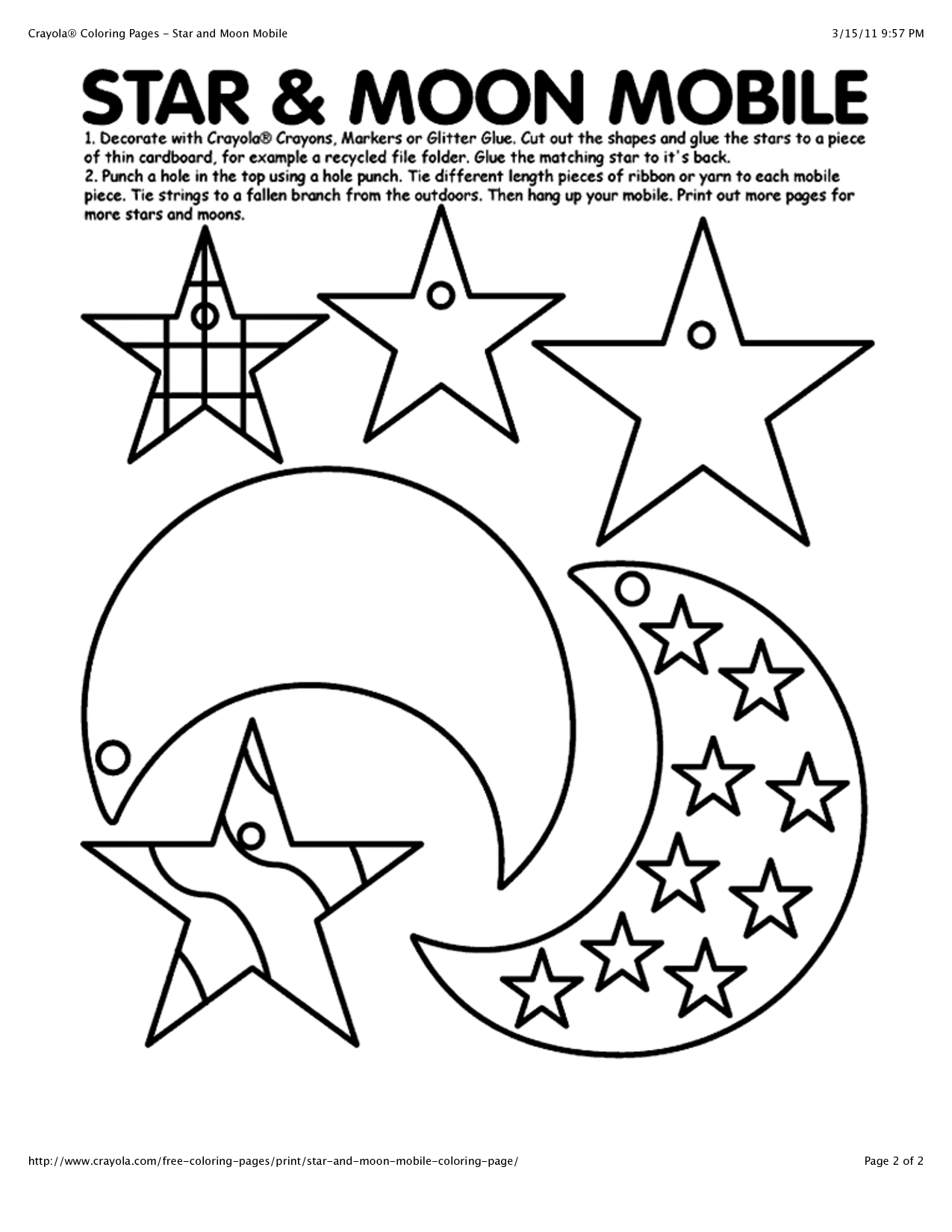 Moon And Stars Coloring Pages at Free printable