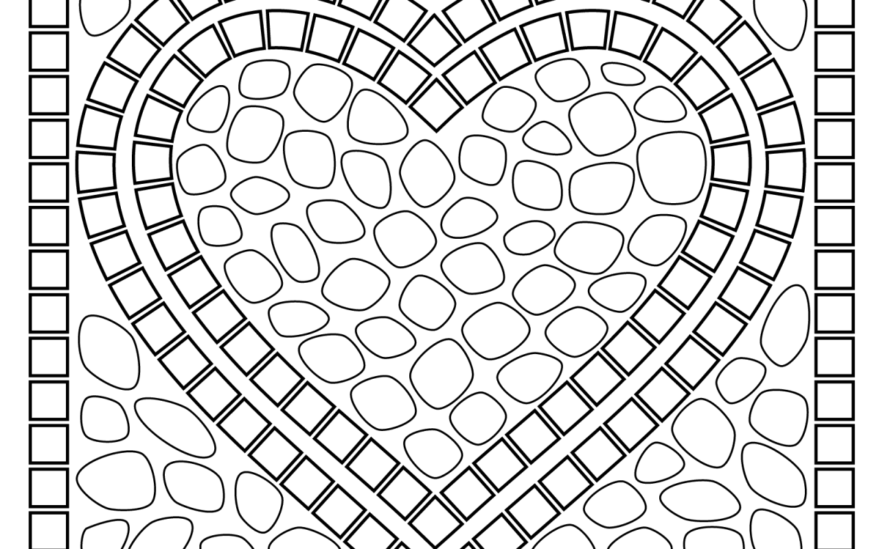 Mosaic Coloring Pages For Adults At Free Printable