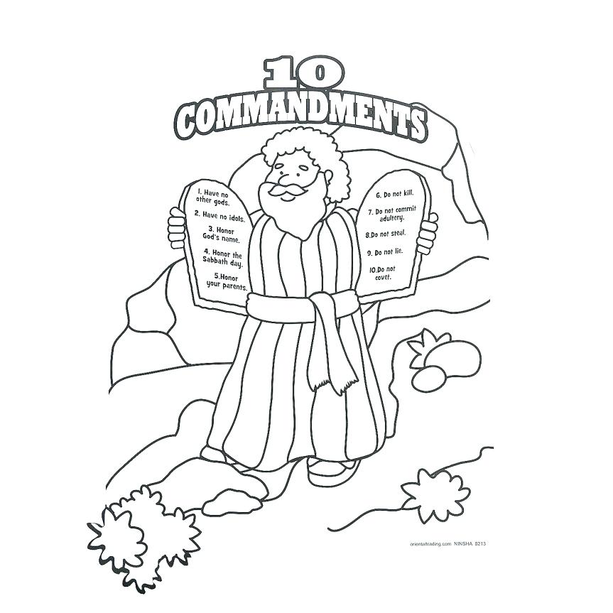 Moses Ten Commandments Coloring Pages at Free