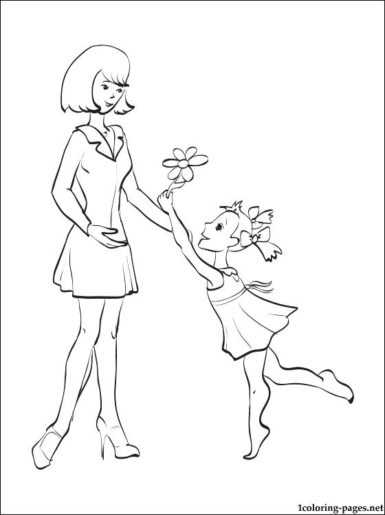Mother And Daughter Coloring Pages At Free Printable Colorings Pages To Print