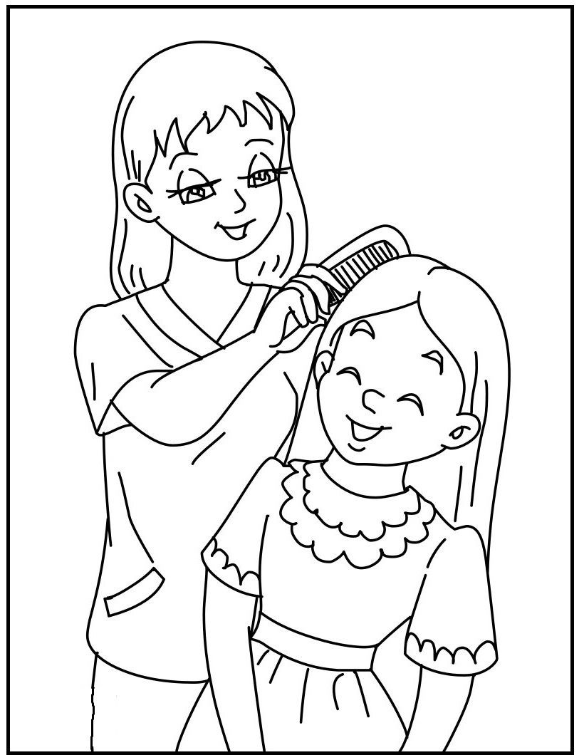Mother Daughter Coloring Pages At Free Printable Colorings Pages To Print And