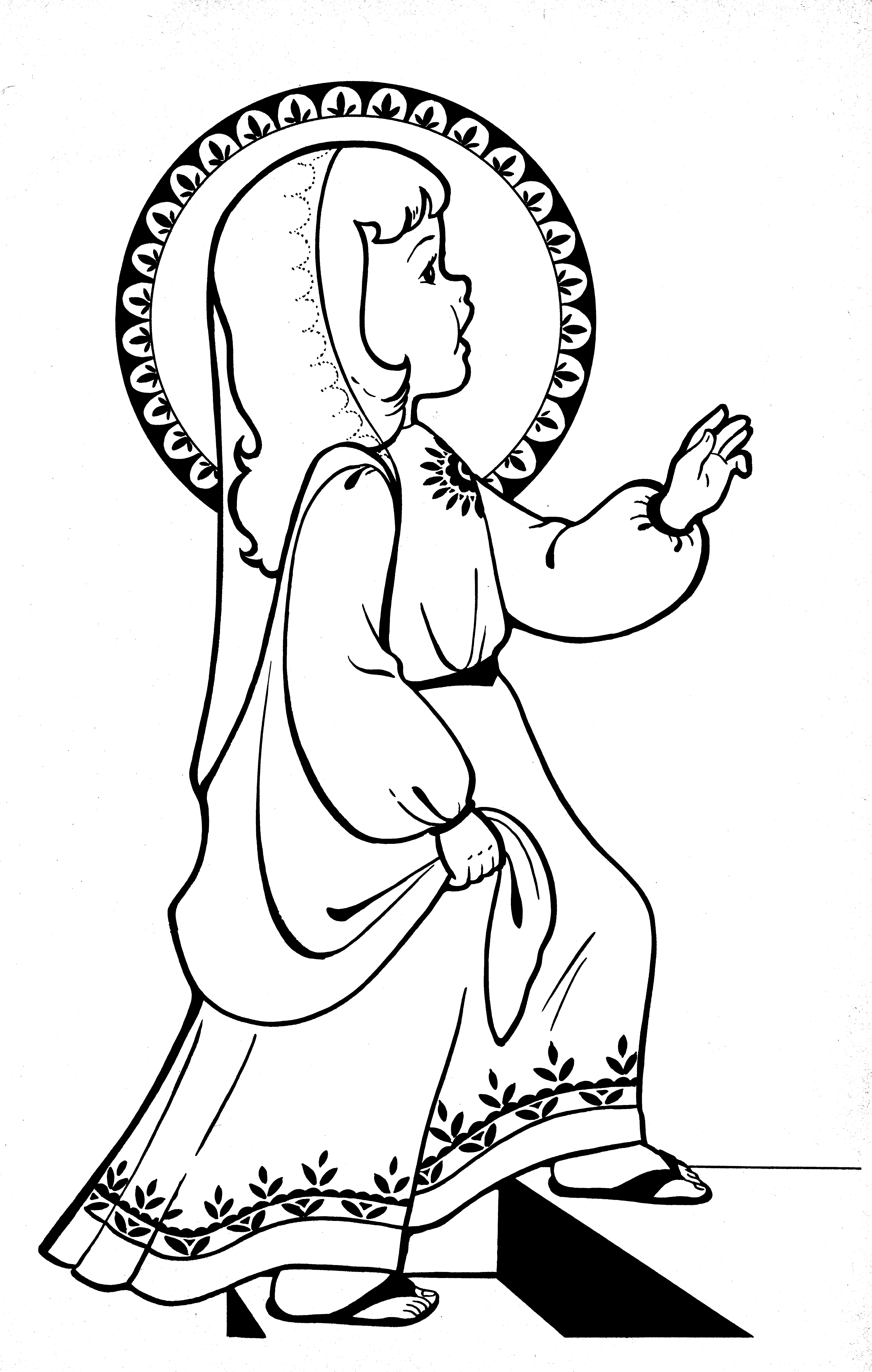 Printable Mother Mary Coloring Page