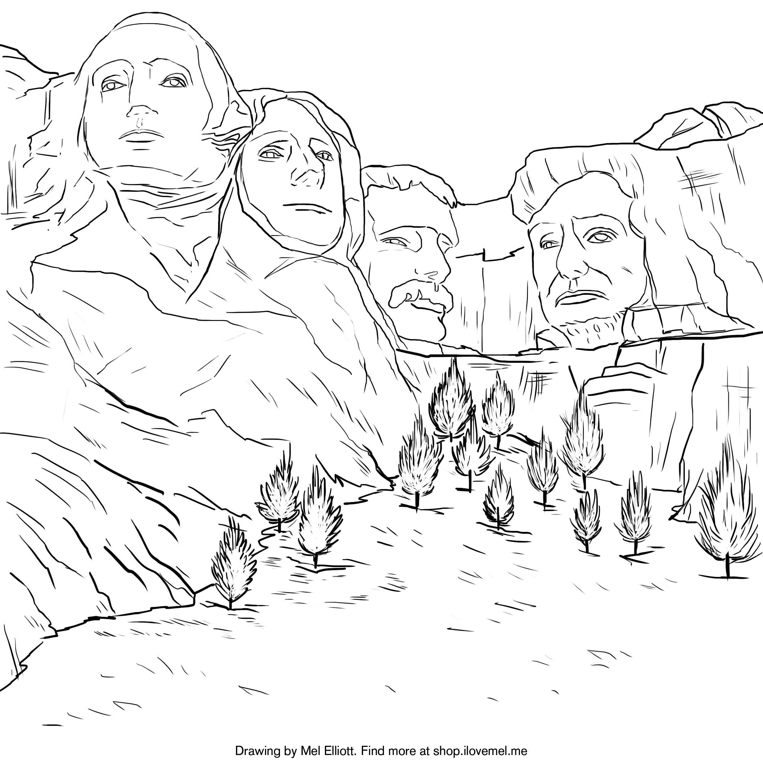 Mount Rushmore Coloring Page At GetColorings Free Printable 