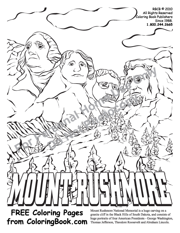 Mount Rushmore Coloring Page At Free Printable