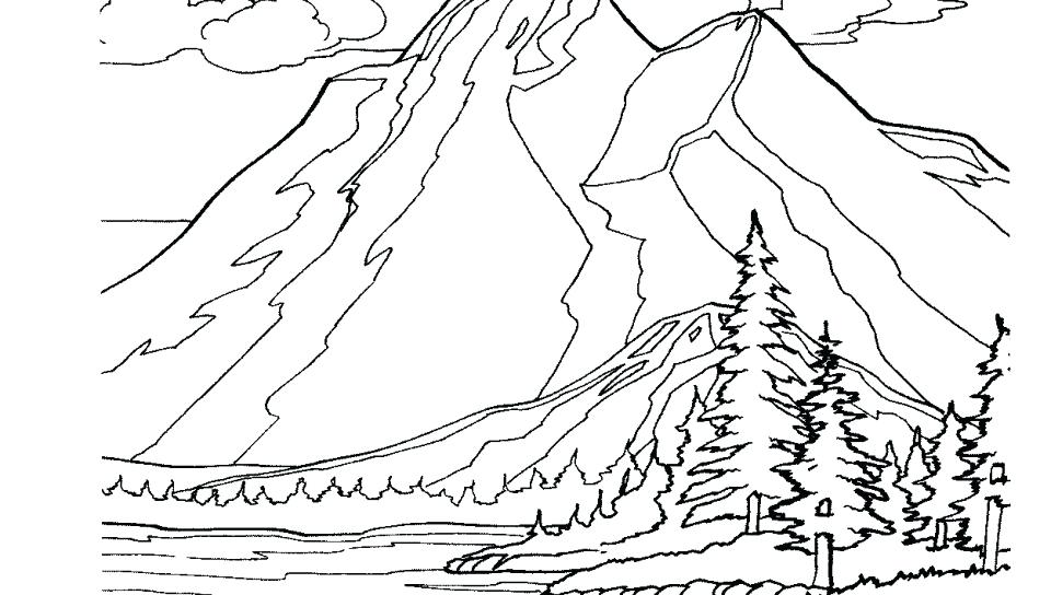 Mountain Landscape Coloring Pages at GetColorings.com | Free printable