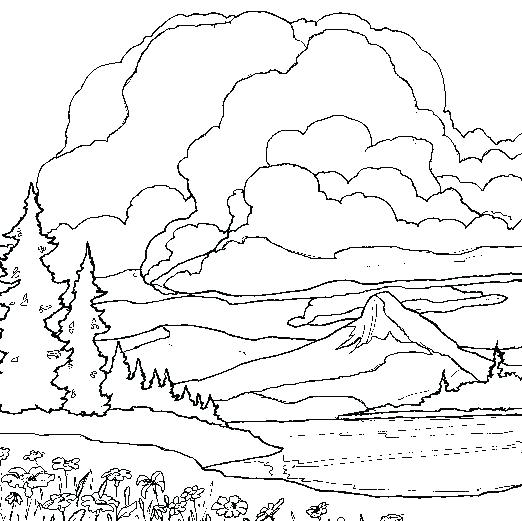 Mountain Scenery Coloring Pages at GetColorings.com | Free printable