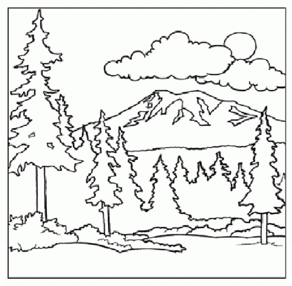 Mountain Scenery Coloring Pages at GetColoringscom Free