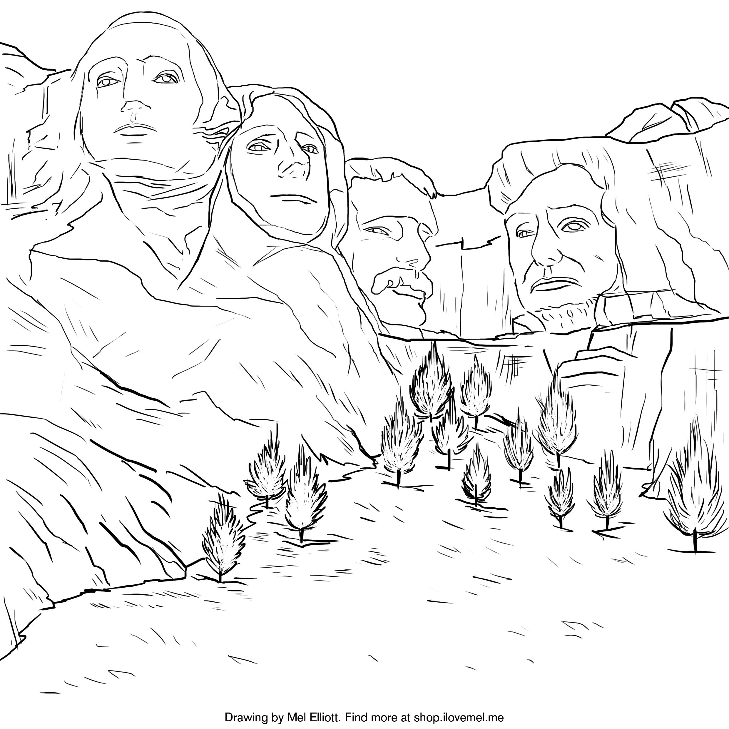 Mt Rushmore Coloring Page At GetColorings Free Printable 