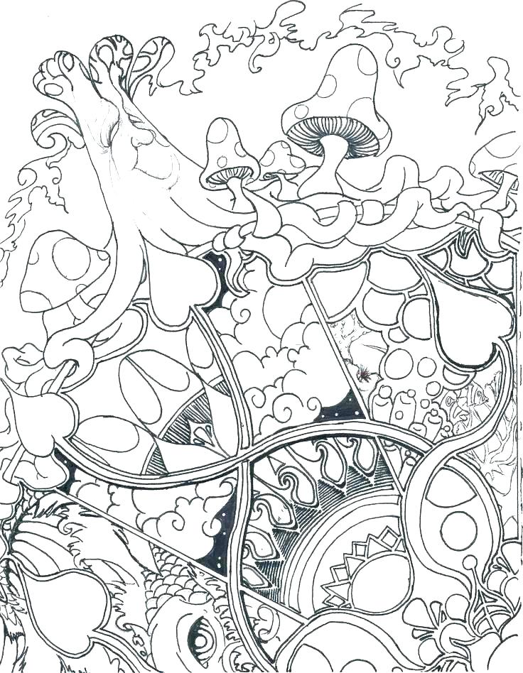 Trippy Coloring Pages Printable - Portal Tutorials