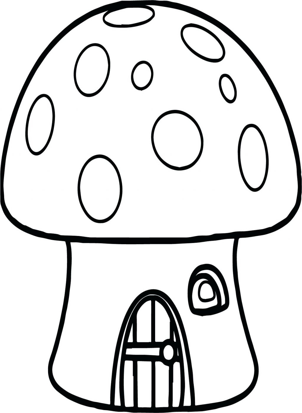 Mushroom House Coloring Page at Free printable