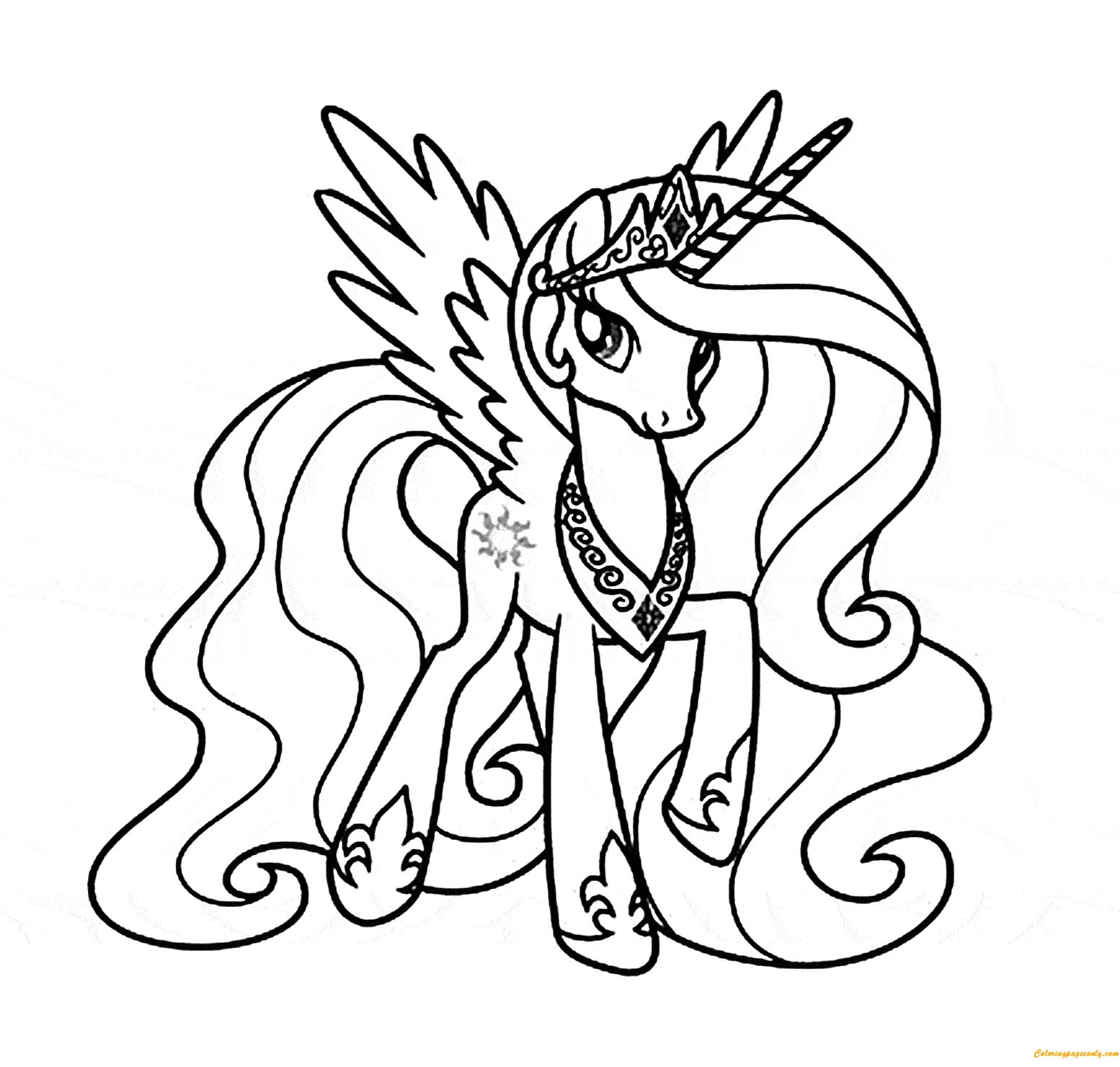 My Little Pony Coloring Pages Princess Celestia at GetColorings.com