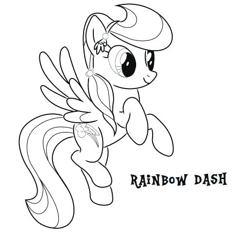 506x487 Coloring Page Of A Rainbow My Little Pony Dash