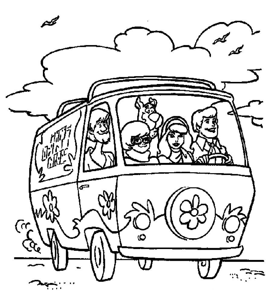 Mystery Machine Coloring Page at GetColorings.com | Free printable