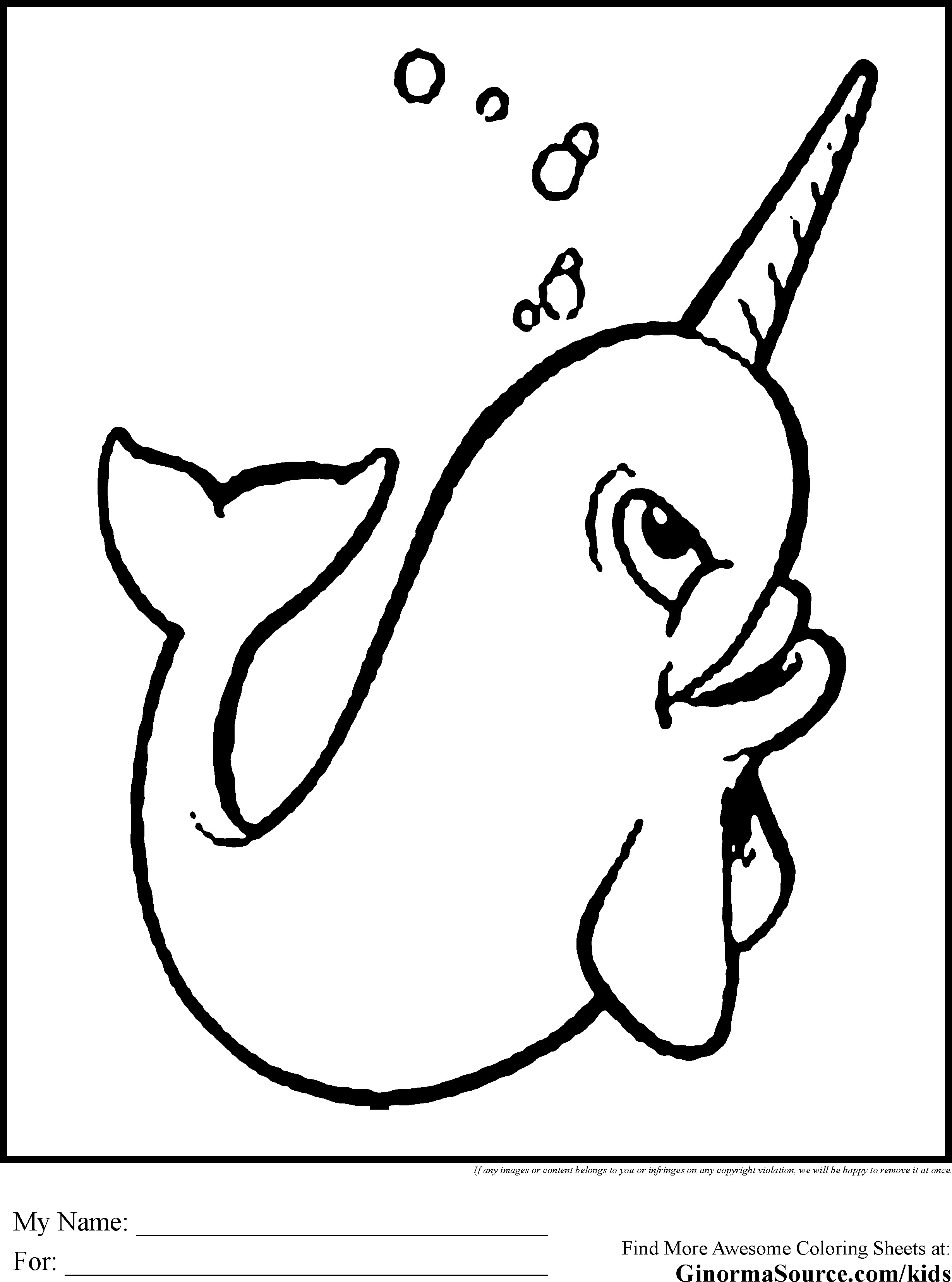 Narwhal Coloring Page At GetColorings Free Printable Colorings 
