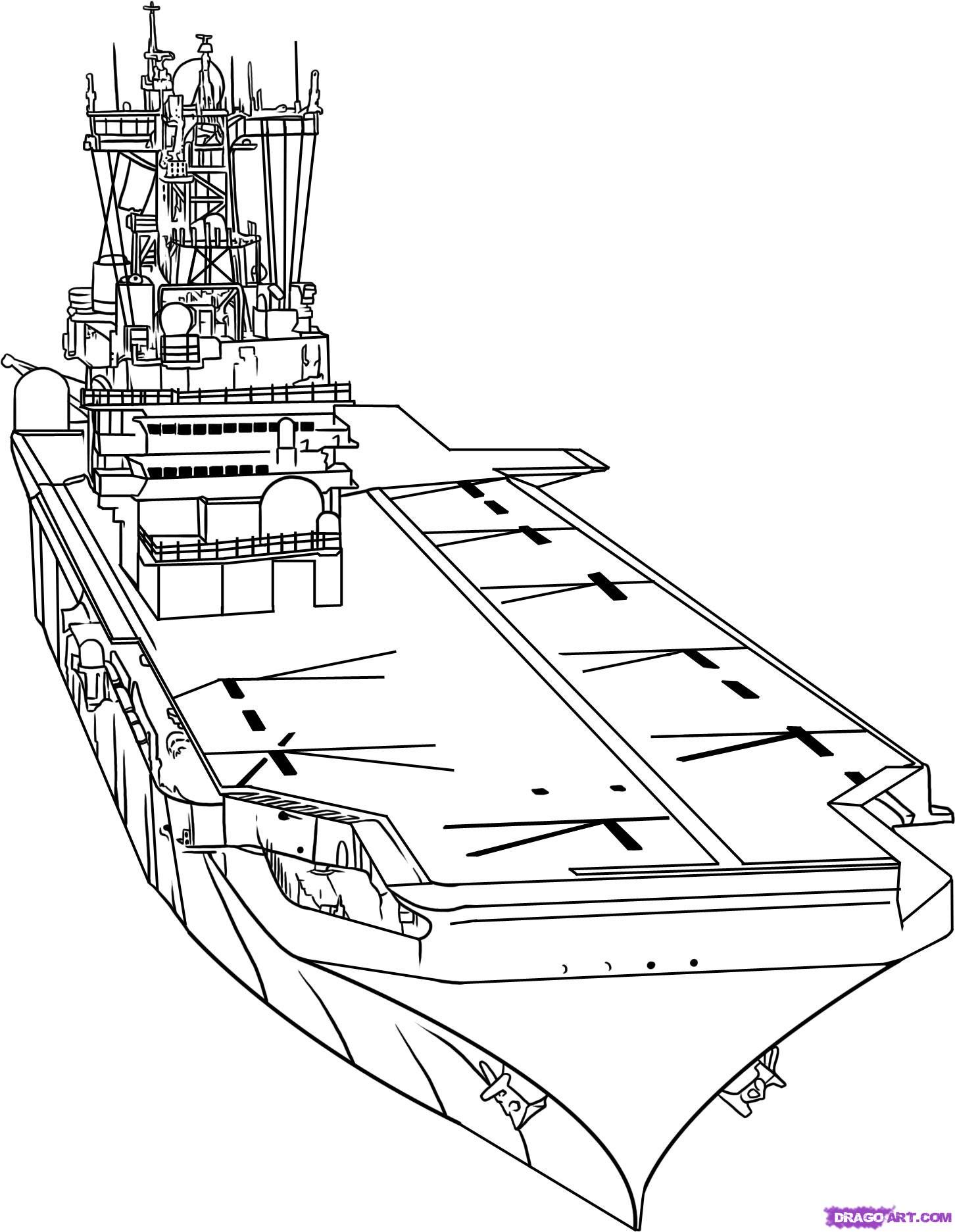  Navy Ship Coloring Page for Kids