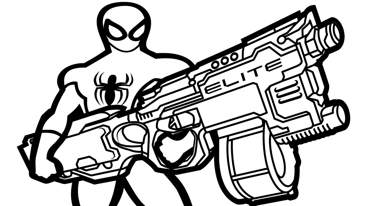 Nerf Gun Coloring Pages at Free
