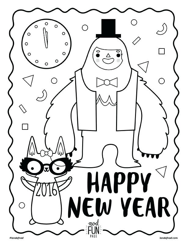 New Years Eve Coloring Pages Printable at Free