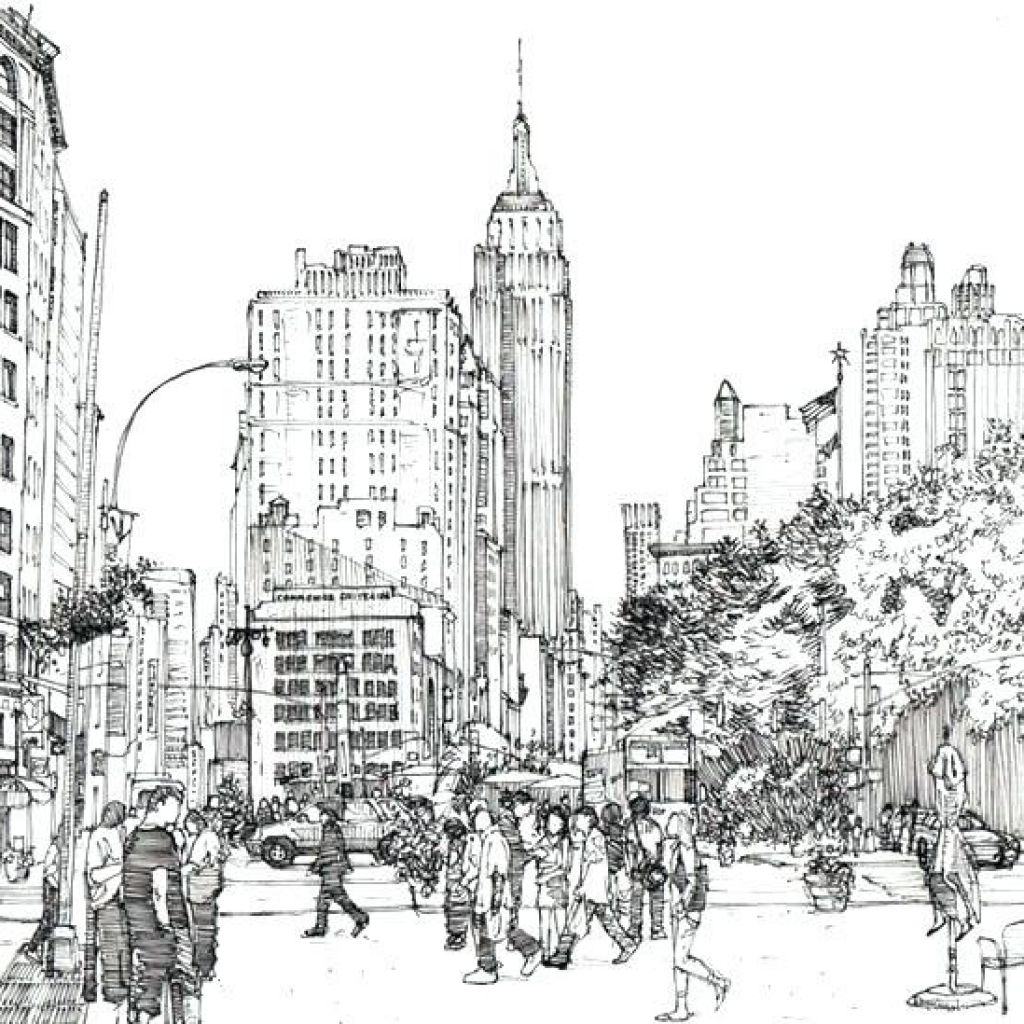 New York City Skyline Coloring Pages at Free