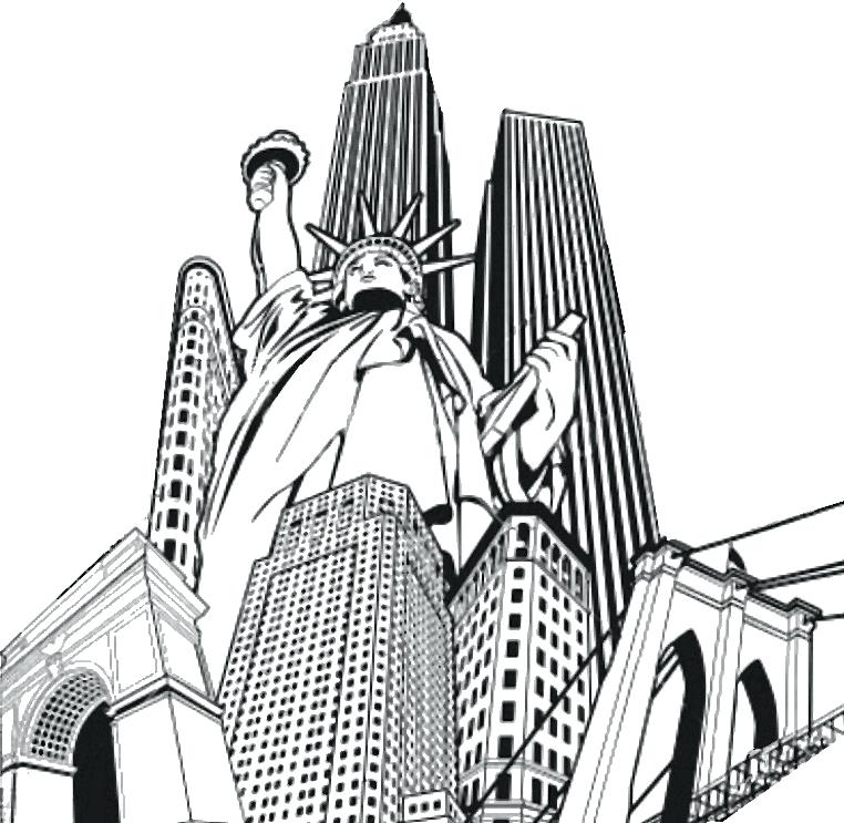 New York City Skyline Coloring Pages at Free