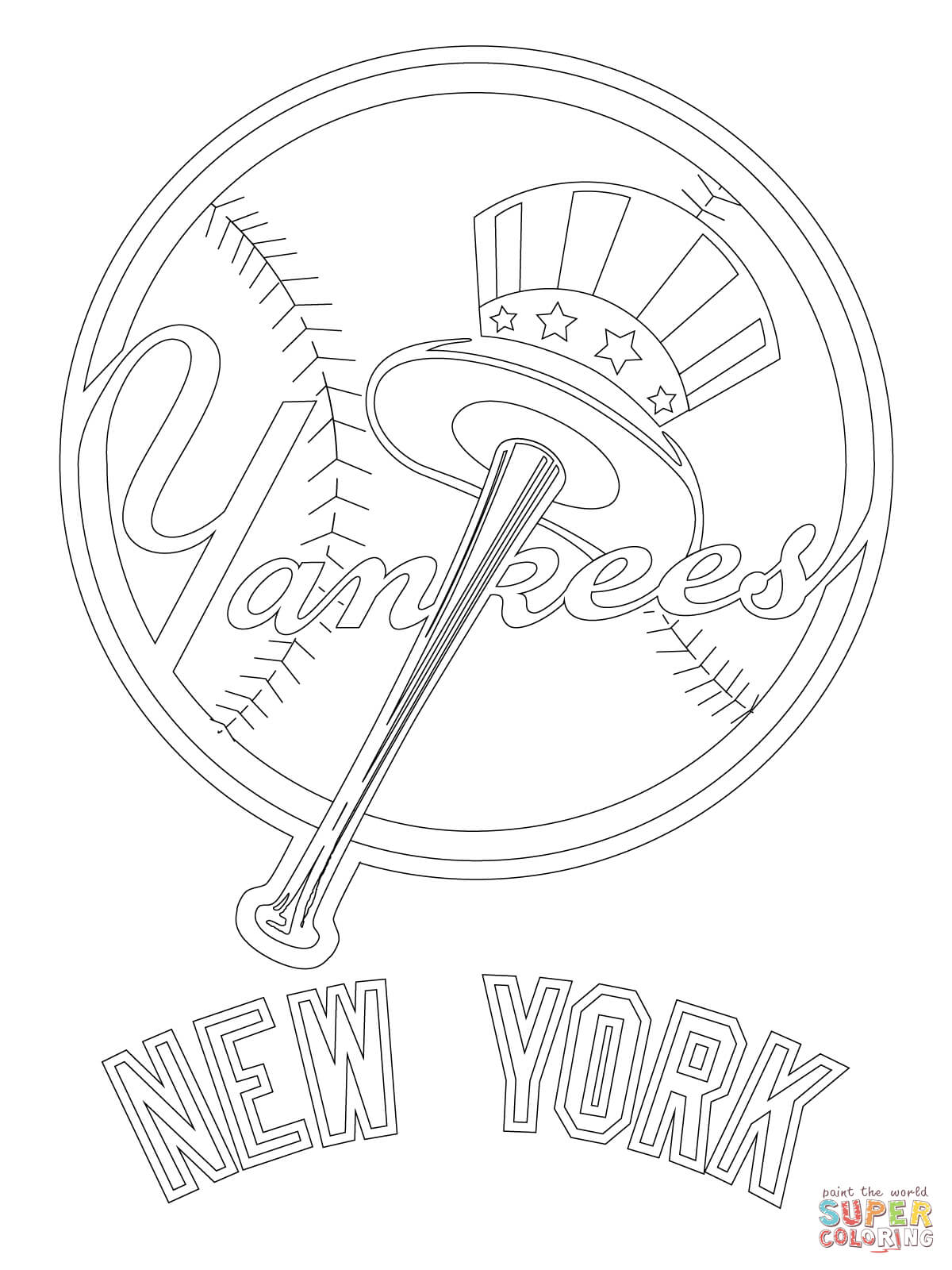 New York Yankees Coloring Pages at Free printable