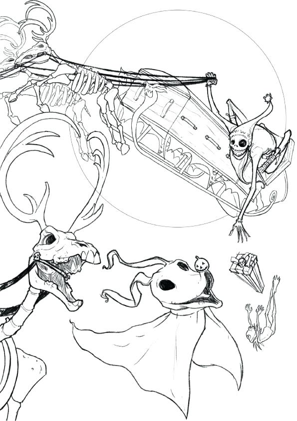 Jack Skellington Santa Coloring Page Nightmare Before Christmas Coloring Pages The N A 
