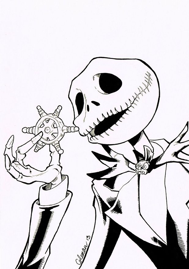 Nightmare Before Christmas Jack And Sally Coloring Pages at