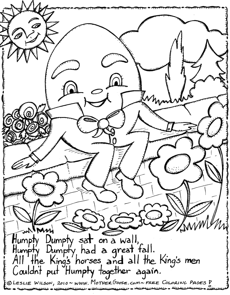 Nursery Rhyme Coloring Pages at Free printable