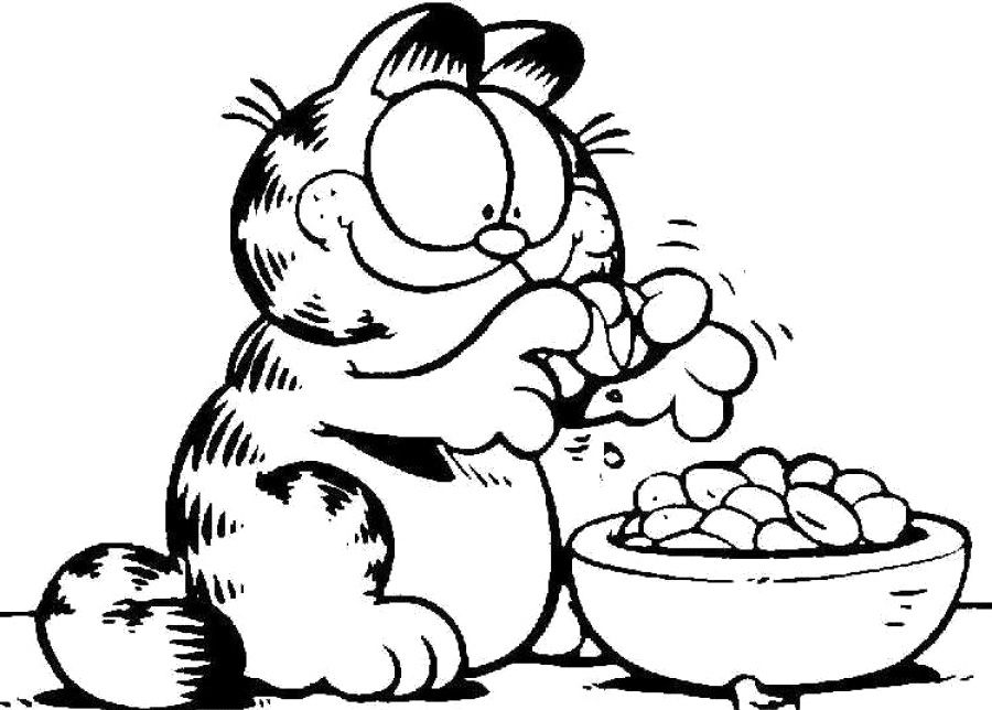 Nuts Coloring Garfield Pages Opening Sheets Colouring Easter Nut Boyama G.....