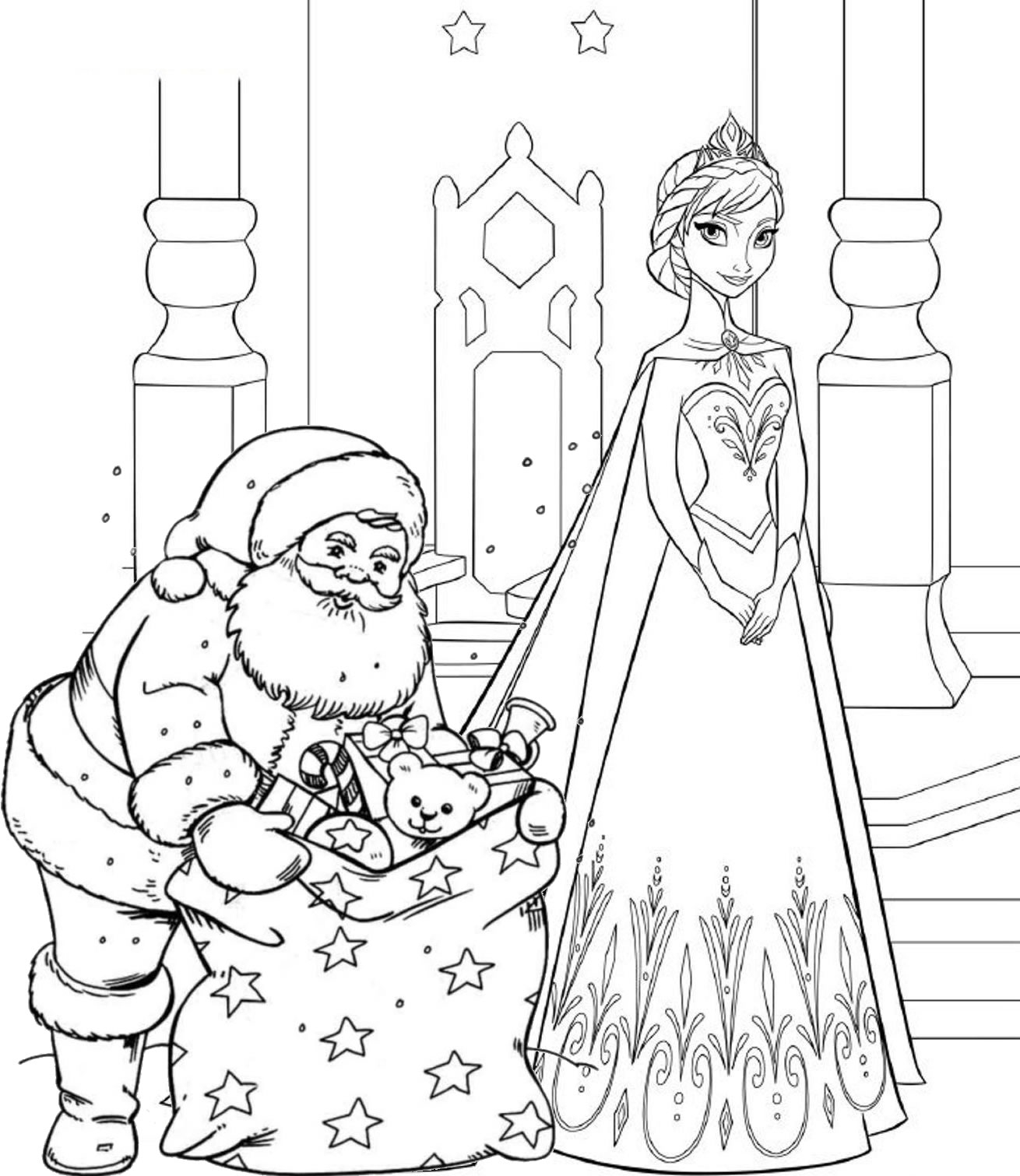 Elsa Christmas Coloring Page : Disney Christmas Coloring Pages - Best