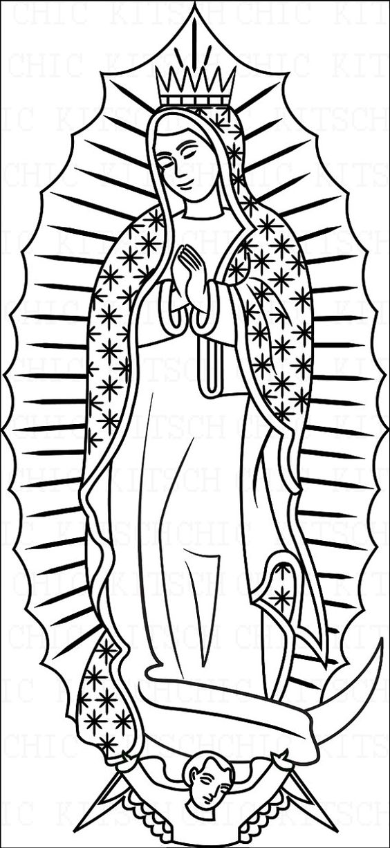 Our Lady Of Guadalupe Coloring Page at GetColorings com Free
