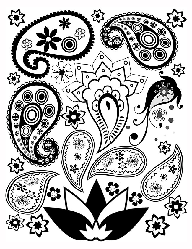 Paisley Mandala Coloring Pages at GetColorings.com | Free printable