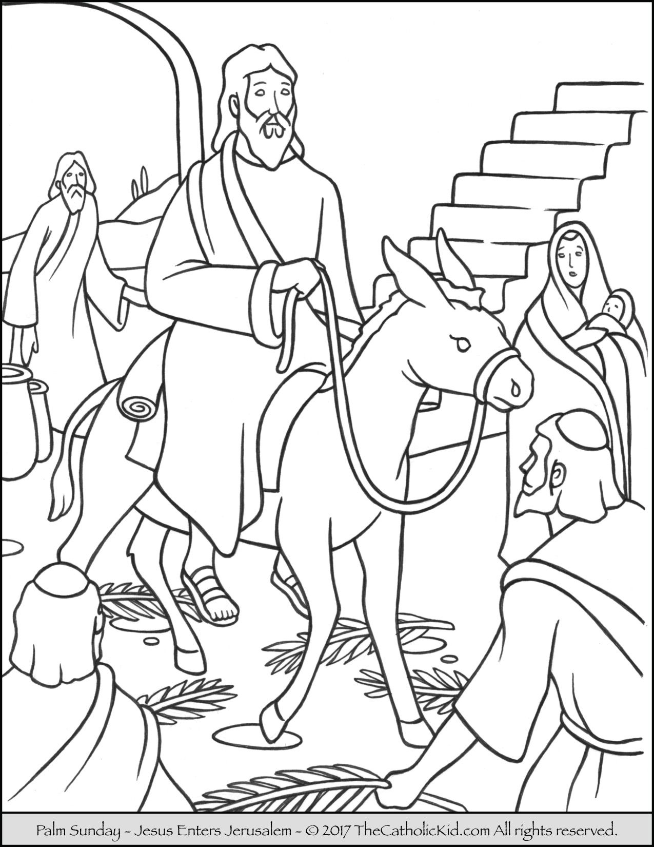 Palm Sunday Coloring Pages Free at GetColorings.com | Free printable