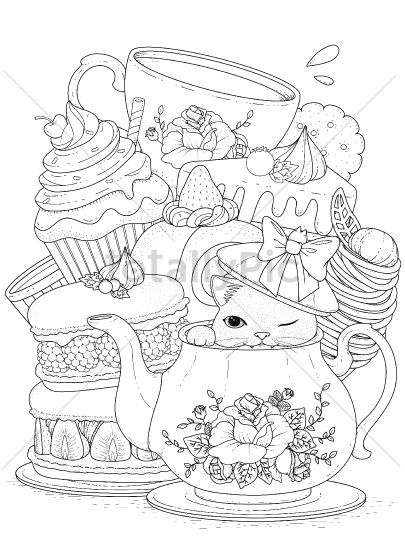 Pastry Coloring Pages at GetColorings.com | Free printable colorings