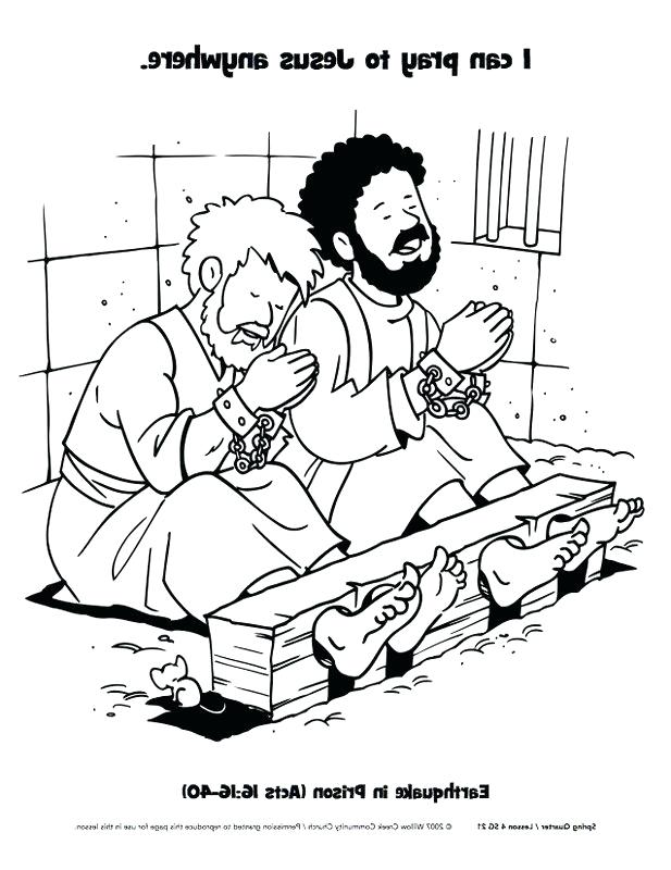 Paul And Silas In Prison Coloring Page At Getcolorings Free