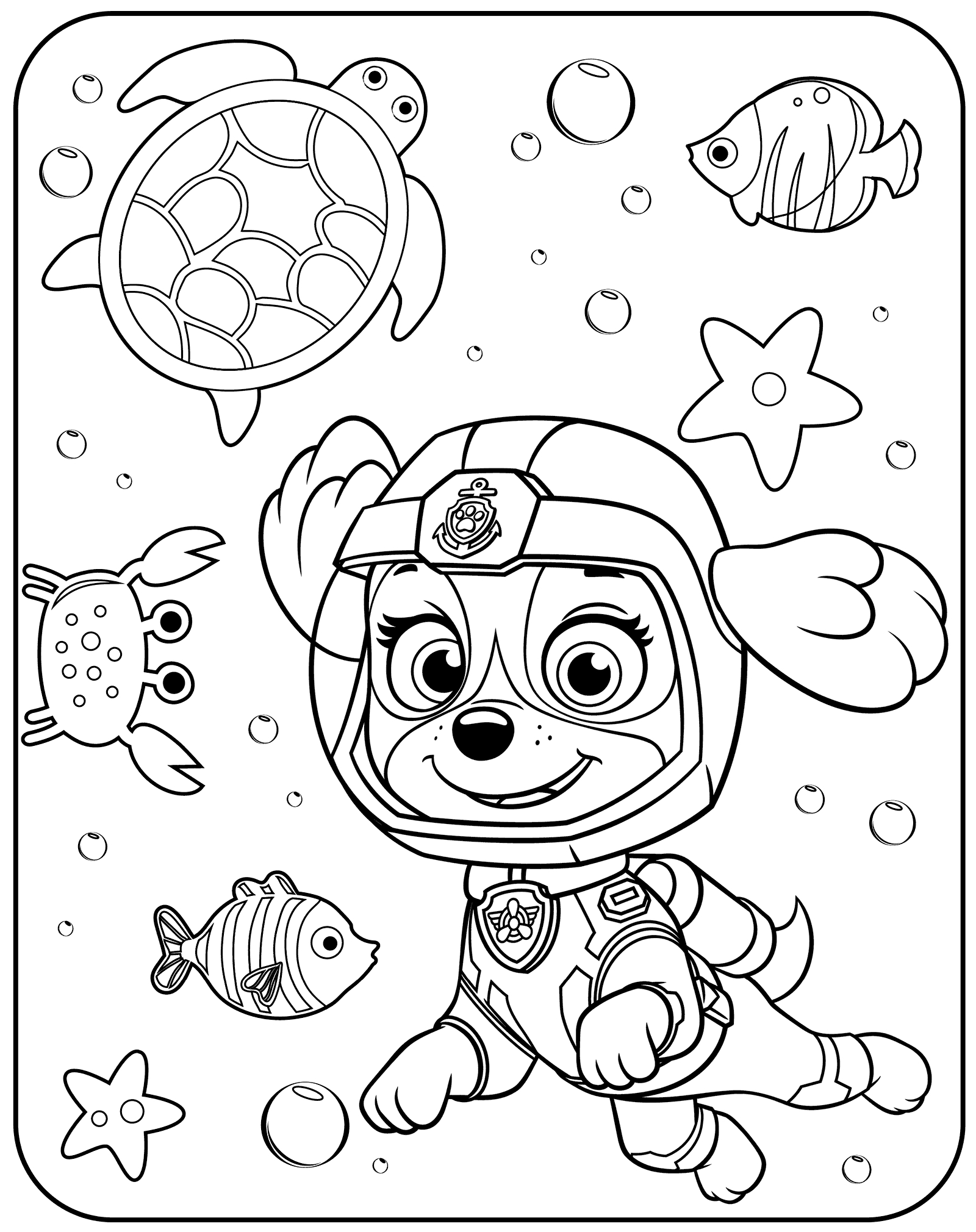 paw patrol characters coloring pages at getcolorings